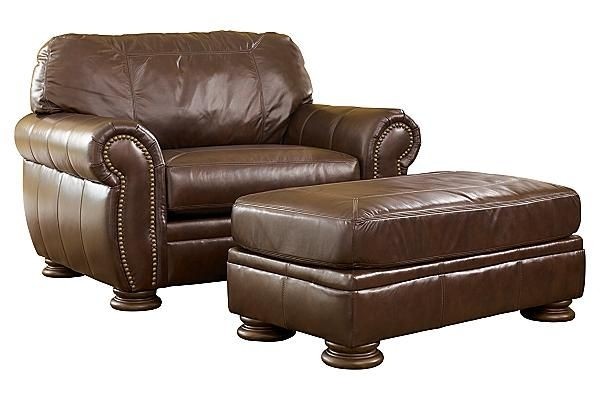 Leather chair and a half with ottoman 6
