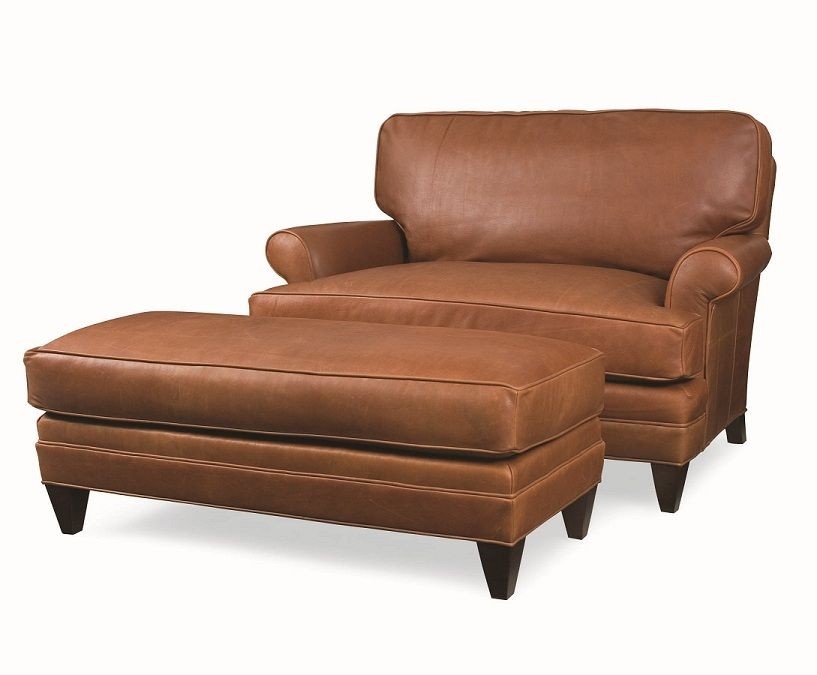 Big leather best sale chair with ottoman