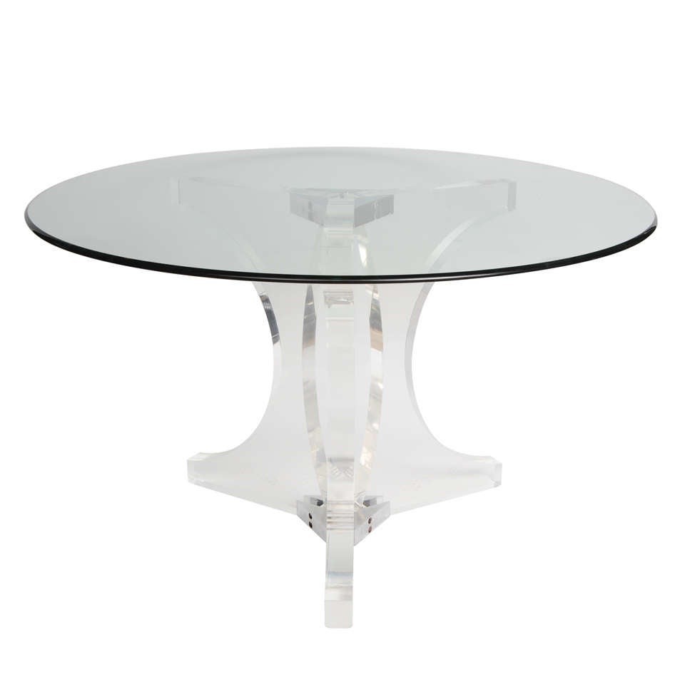 Modern round glass top dining table