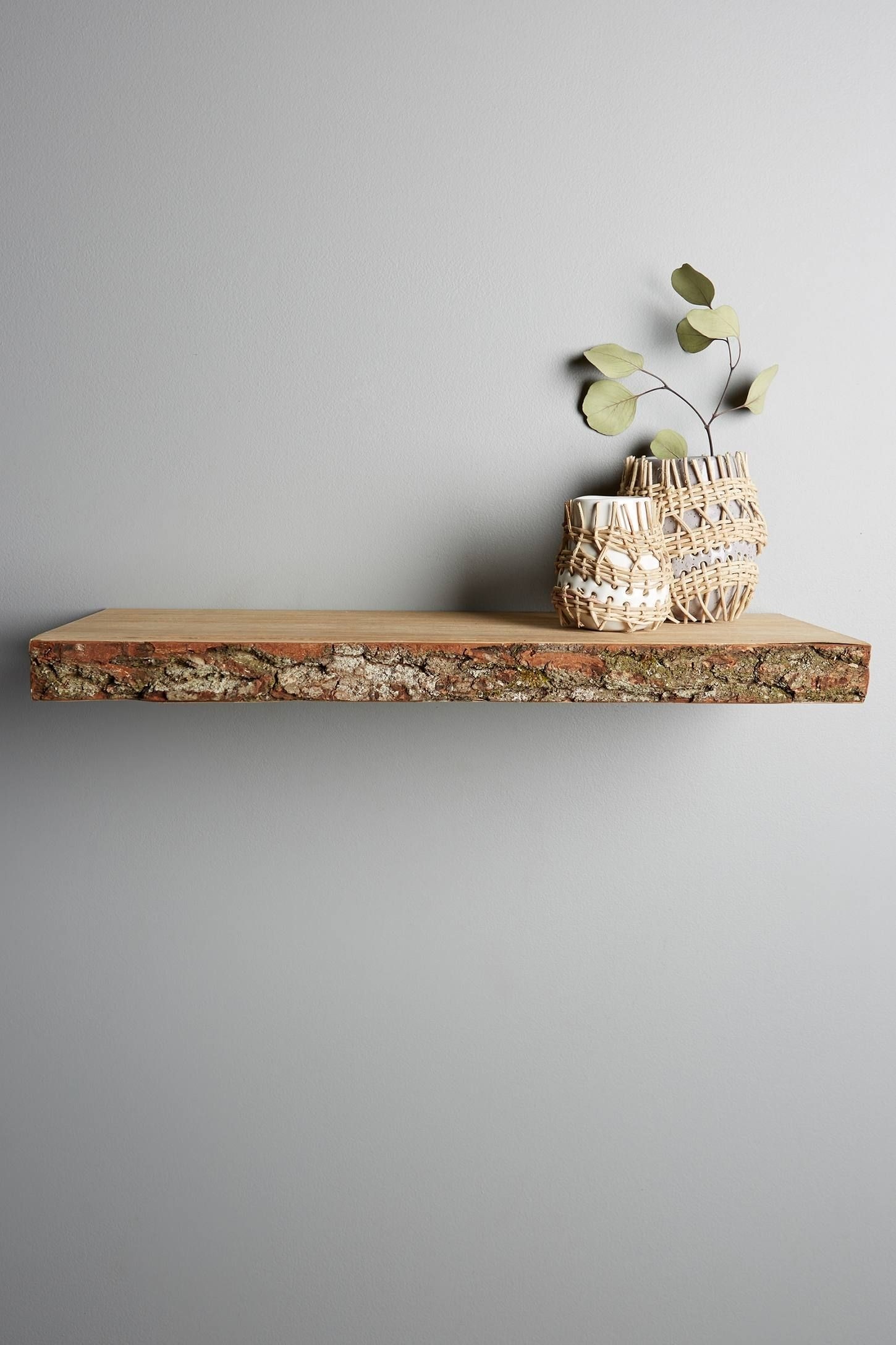 raw wood shelves