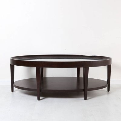 Oval coffee table with storage 4