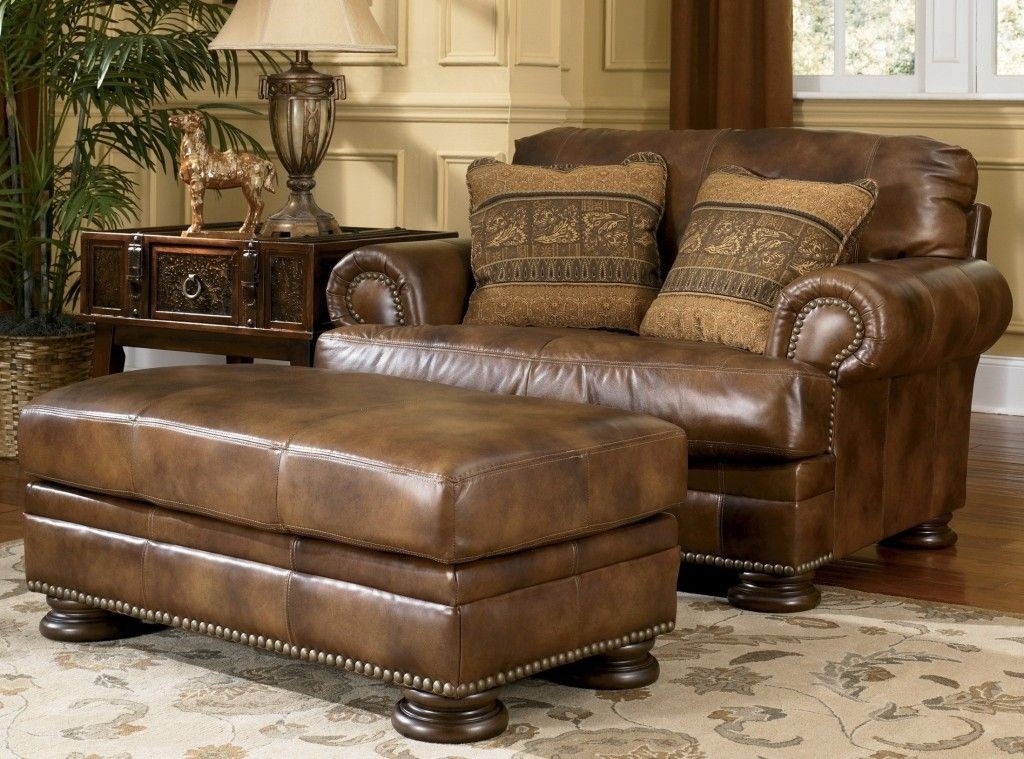 Leather Chair And A Half With Ottoman Ideas on Foter