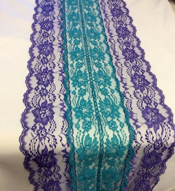 Peacock lace table runner with