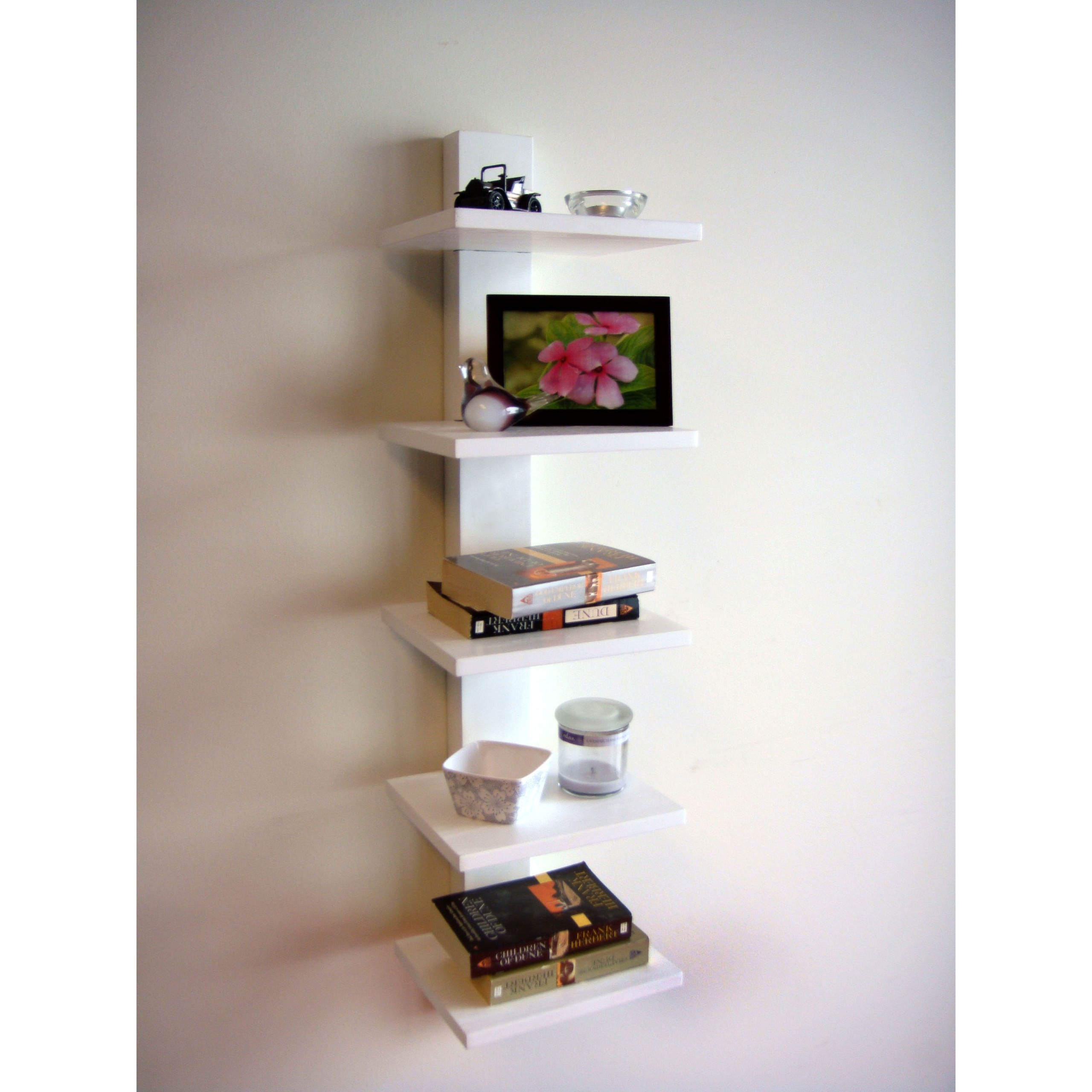 Proman White Spine Wall Mounted Book Shelves