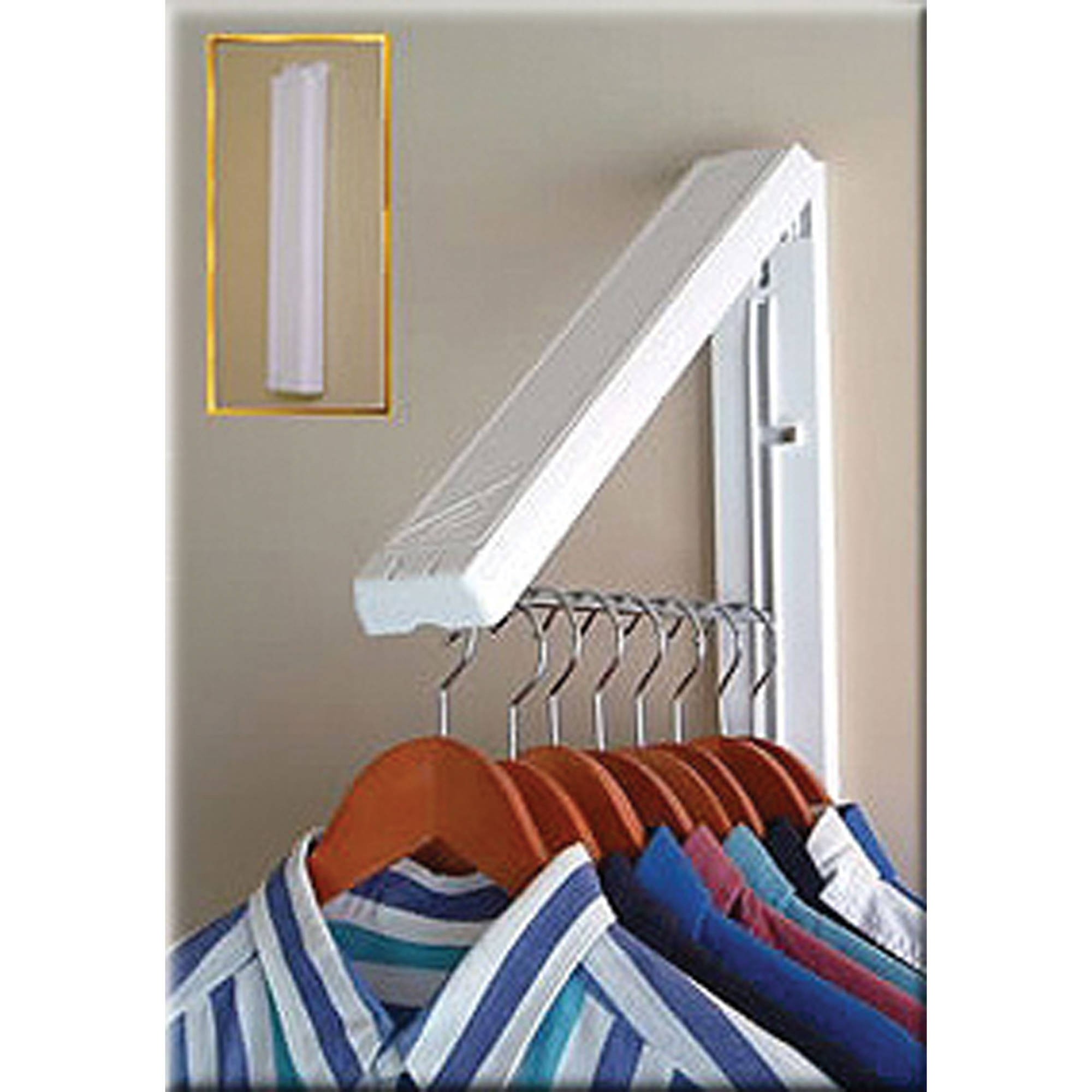 Cloth Hanger Laundry Drying Closet Rack Wall Folding Collapsible Storage Ho L8B4 