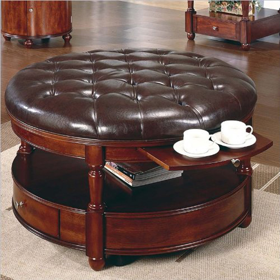 Classic Leather Table & Stool - Round