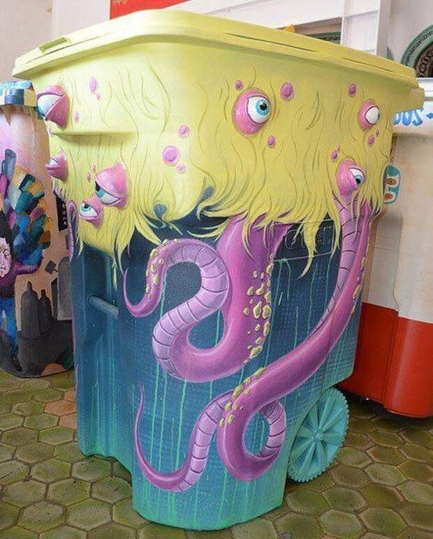 Trash can painting