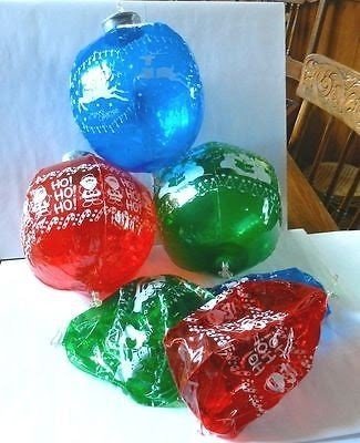 Vintage inflatable 7 christmas ornaments for inside or outside set