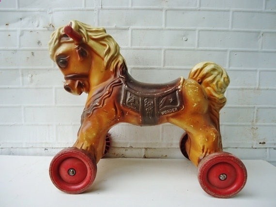 Vintage wonder horse toy also came on the rack with