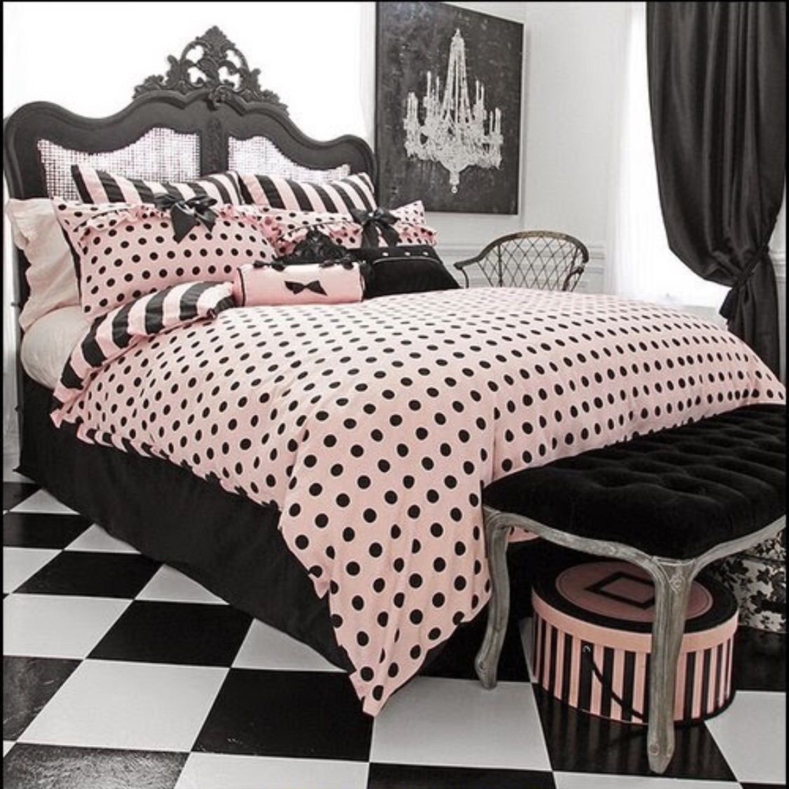 Black And White Polka Dot Comforter Set