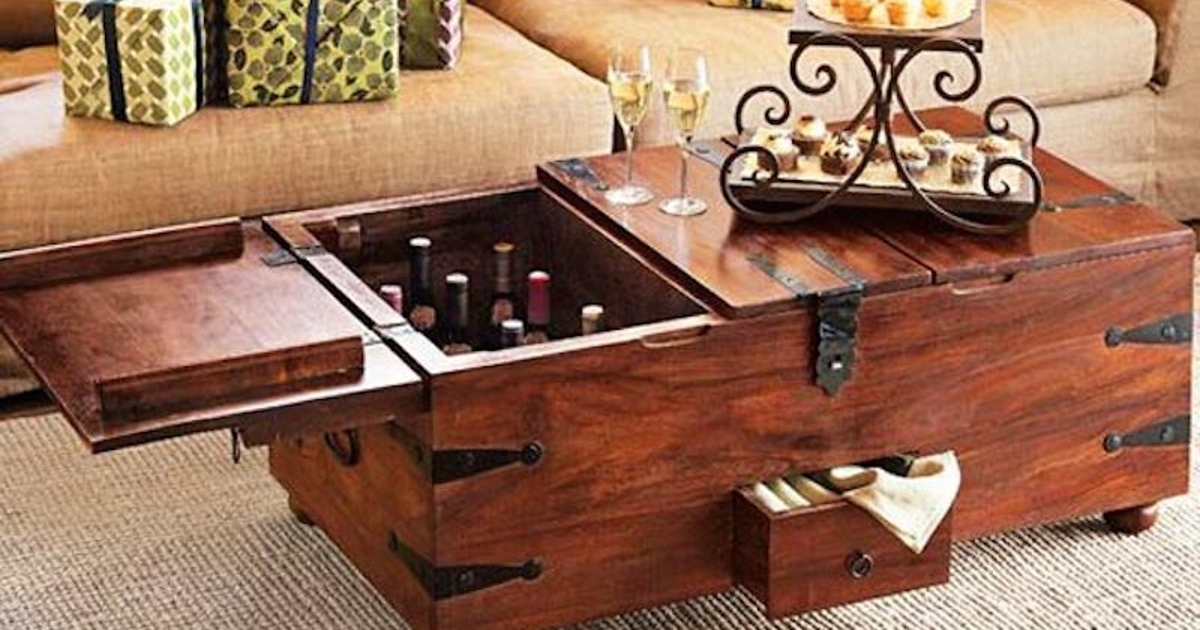Wooden chest coffee table