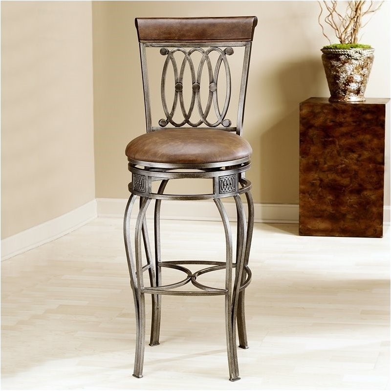 wrought iron swivel bar stools