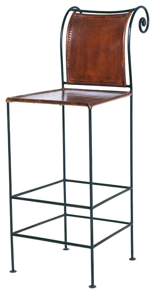 30 pub leather and iron barstool modern bar stools and