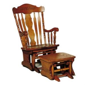 Amish heritage colonial acorn country lane glider rocking chair shown