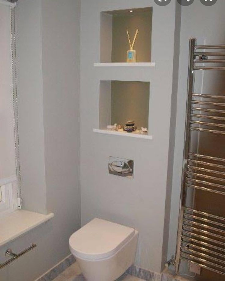 bathroom in wall shelves