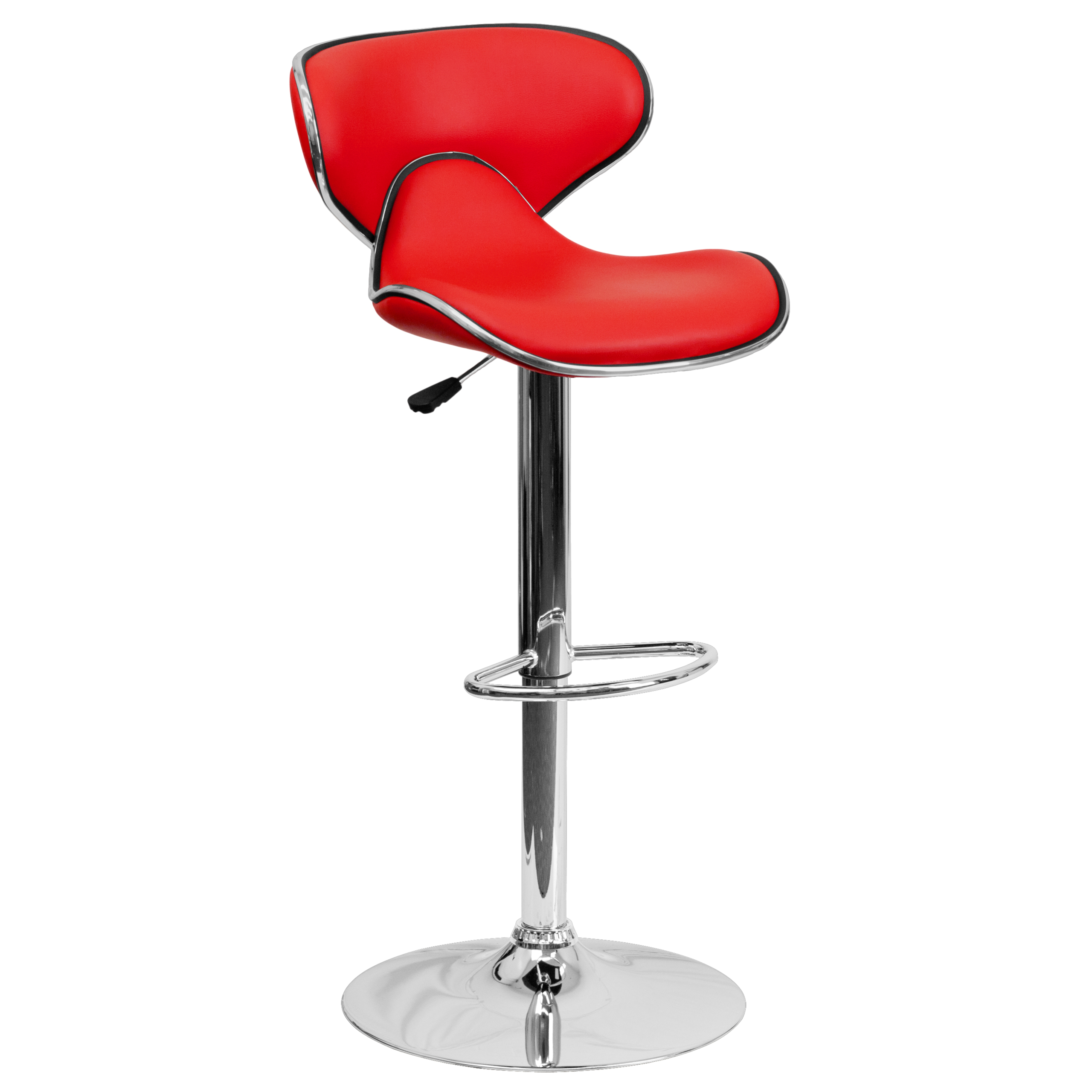 Color : Red Bar Stool Height Adjustable Lift Kitchen Bar Cafe Creative Leisure Preparation Test Pedal Seat Scroll Swivel Stool 1226 Color : White