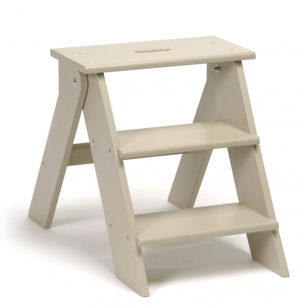 Betty twyford wooden step stool folding kitchen stool in chalk