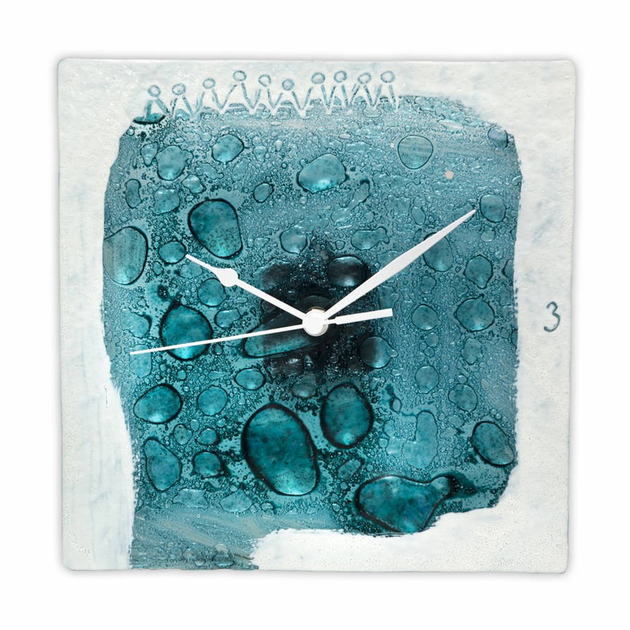 Black glass wall clock