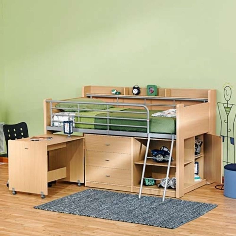 Bunk beds with desk for girls