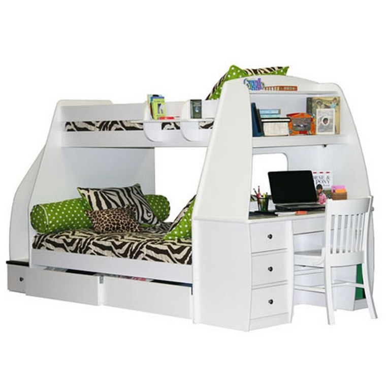 Enterprise twin over full bunk bed with desk right click