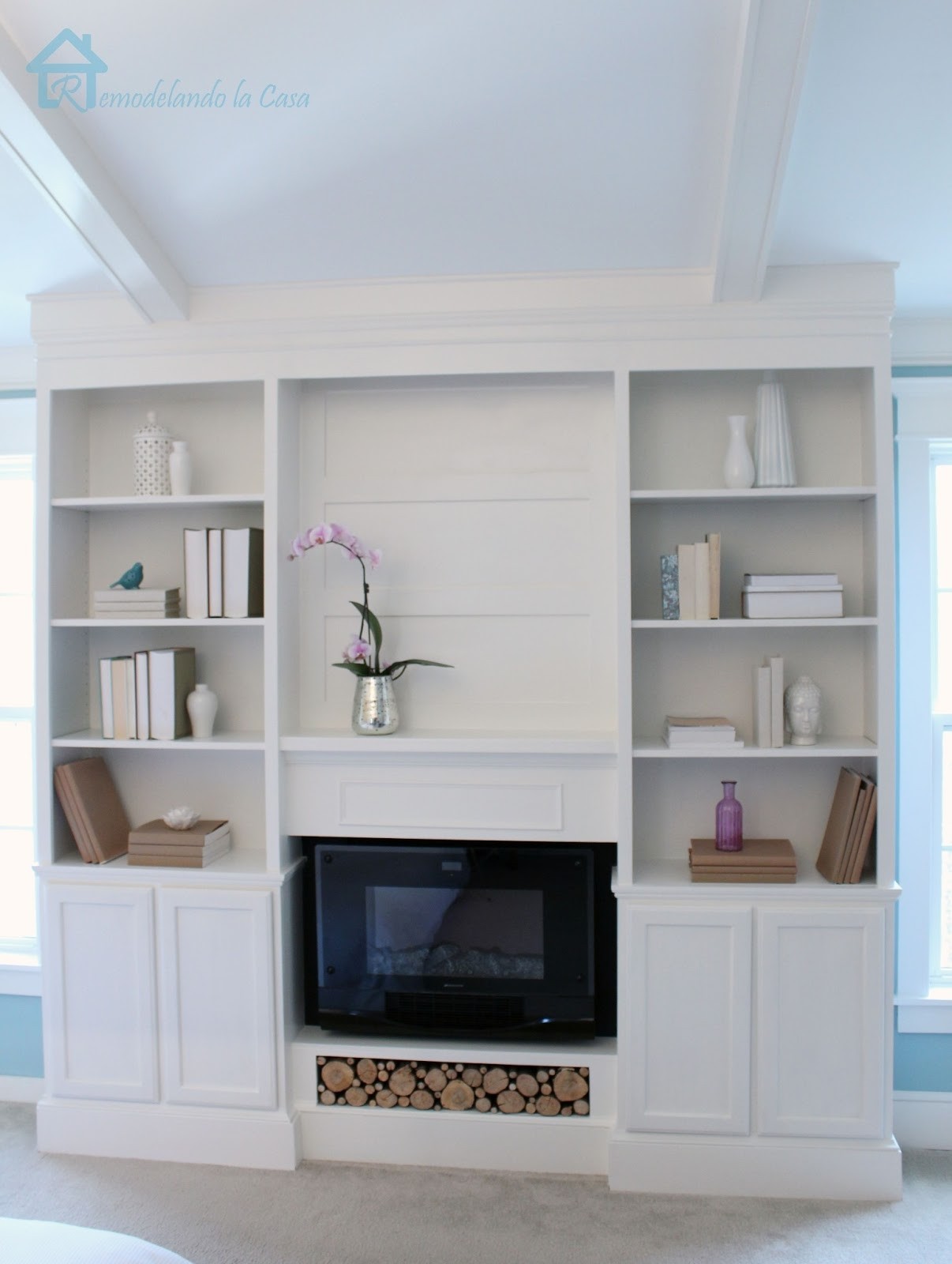 Fireplaces with bookshelves