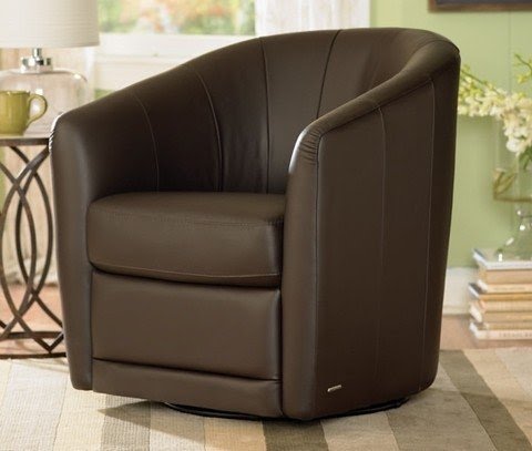 Natuzzi editions leather barrel and tub swivel chair