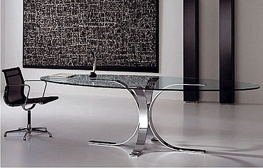 Oval glass kitchen table
