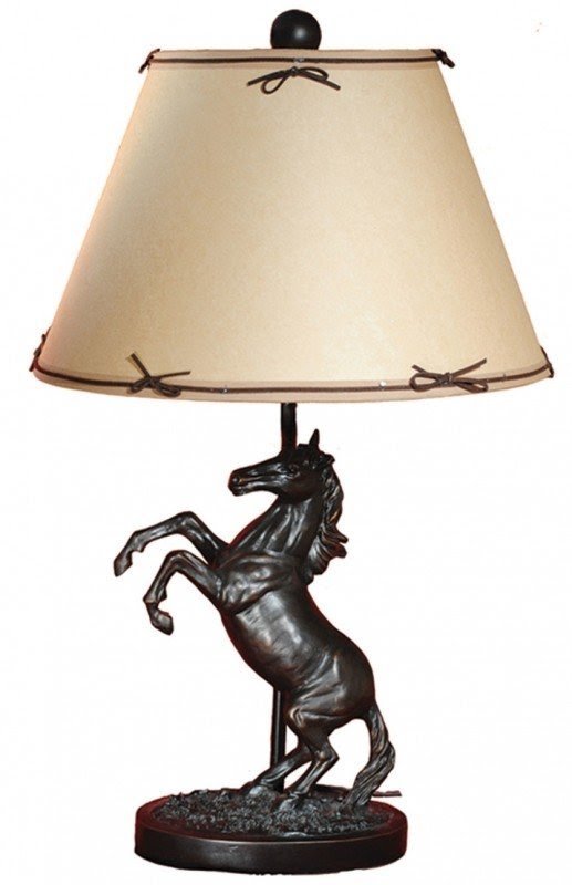 Rearing Horse 25" H Table Lamp with Empire Shade