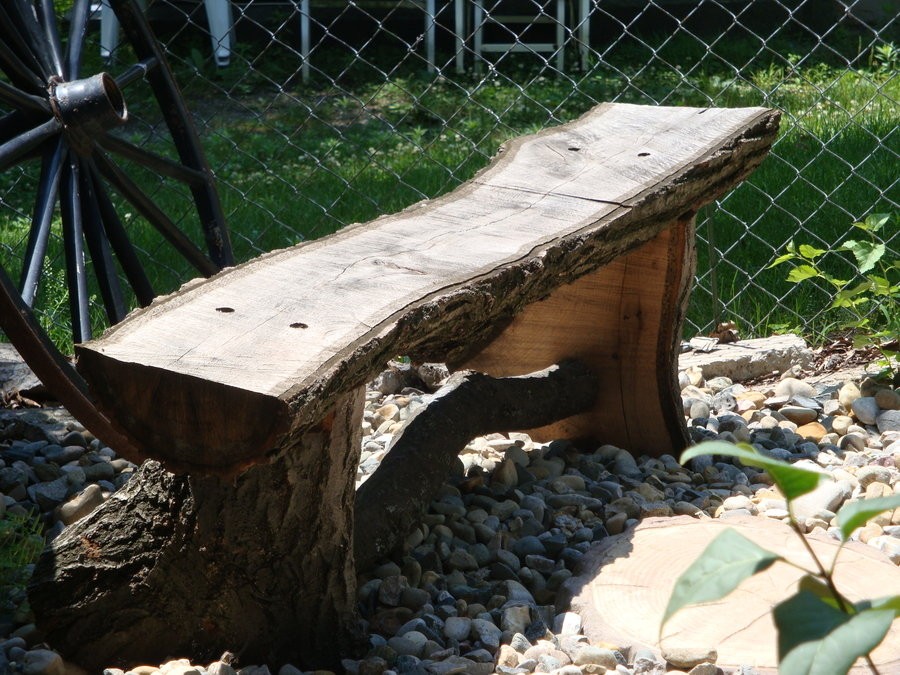Rustic outdoor bench