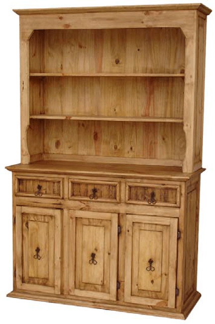 Rustico Pine Wood China Cabinet