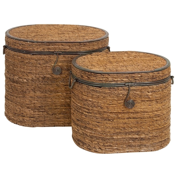 Set of 2 rattan trunks made by outdoor living
