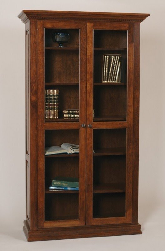 black 7 shelf book case wirh doors