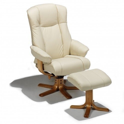 Superb small leather swivel recliner chair stool