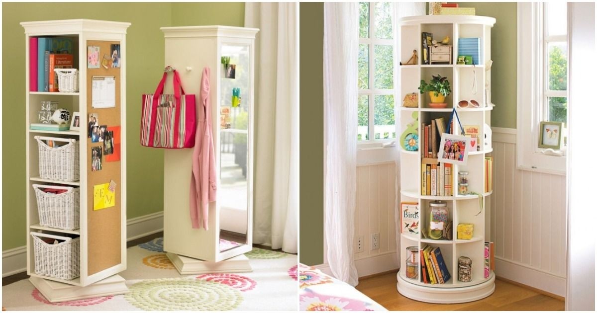 These tall corner bookshelves are the perfect way to store and display  books in a small apartment: They provide more space and s…