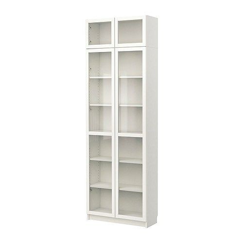 Tall narrow bookcase with deals glass doors