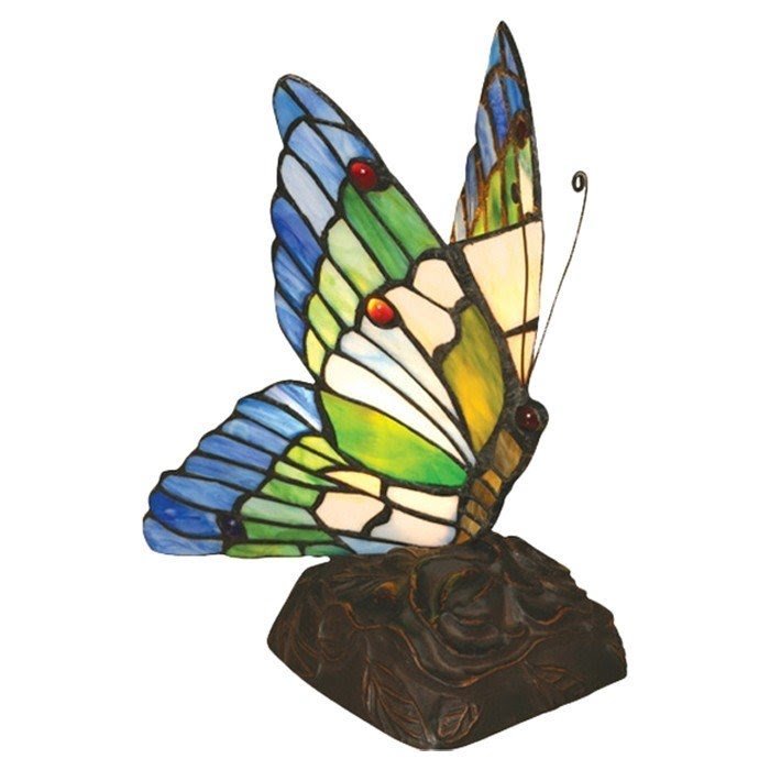 Tiffany Butterfly 10" H Table Lamp with 99 Glass Pieces
