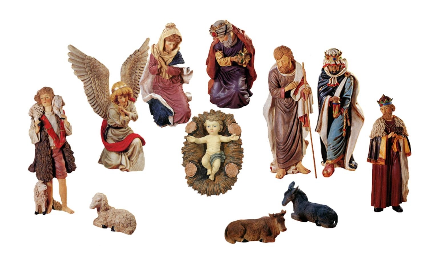 36" Large 12-Piece Outdoor Nativity Christmas Yard Art Stable and Statue Set