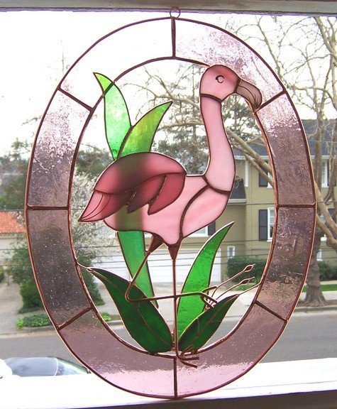 Birds on a wire stained glass 12