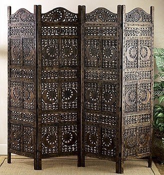 Carved wooden screens room dividers