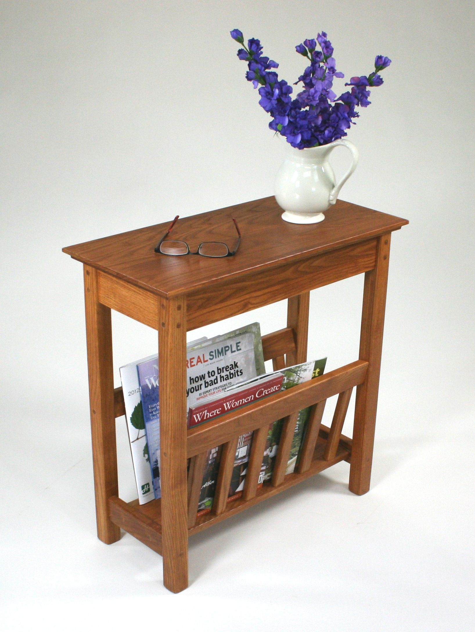 Chairside end table collection grows with chairside magazine rack