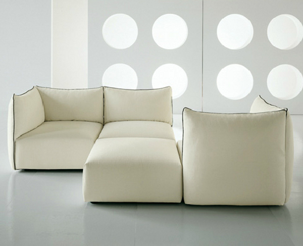 Front view of modular small sofa that can converted into
