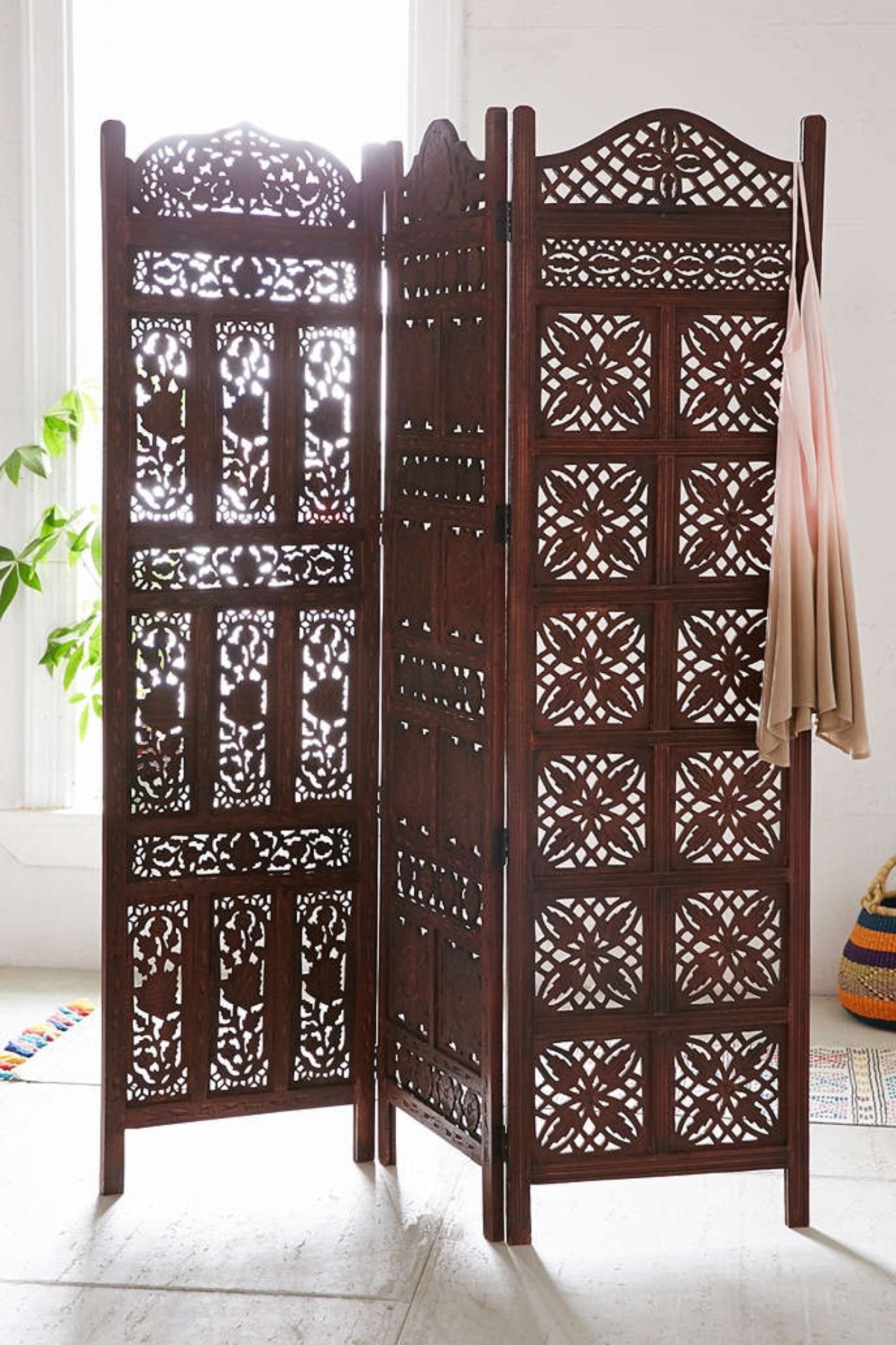 Hand carved wood screen