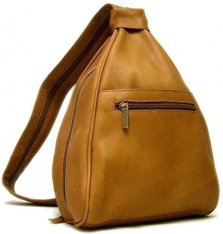 Leather sling best sale backpack purse