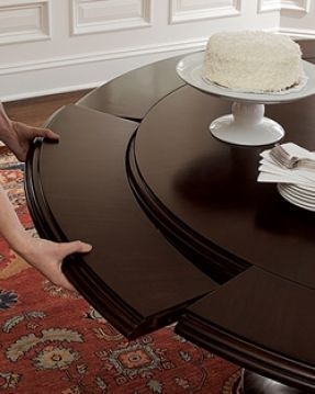 Round Dining Table With Leaf Extension - Foter