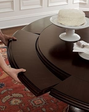Round Dining Table With Leaf Extension - Foter