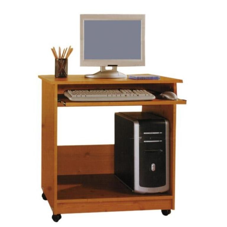 Small computer desk with castors and keyboard tray office desks