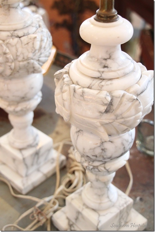 Vintage marble alabaster lamps these are like my lamps in