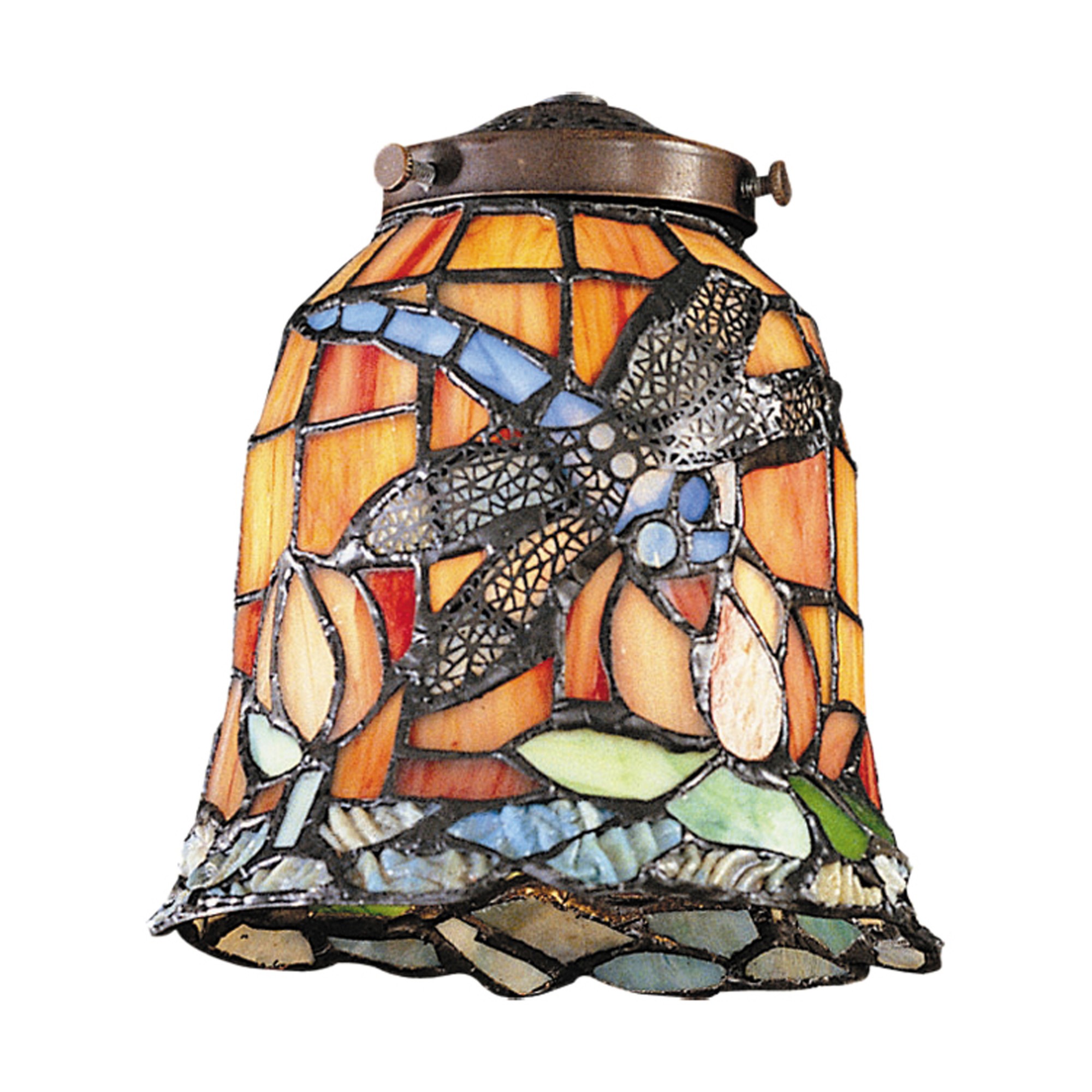 Dragonfly tiffany style stained glass ceiling fan shade