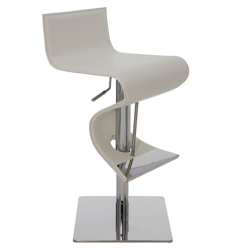 Height bar or counter stool in white top grain italian