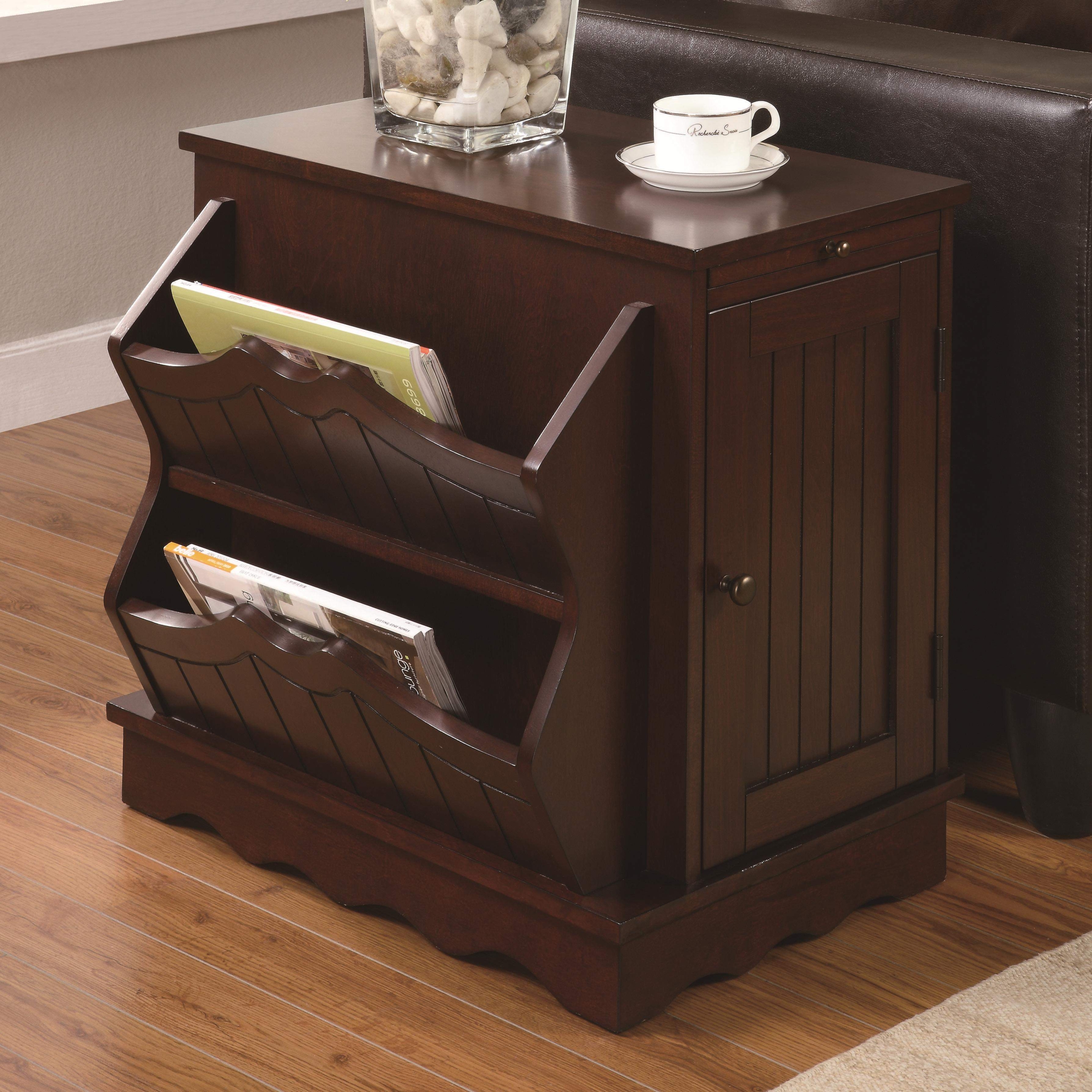 End table deals with magazine storage